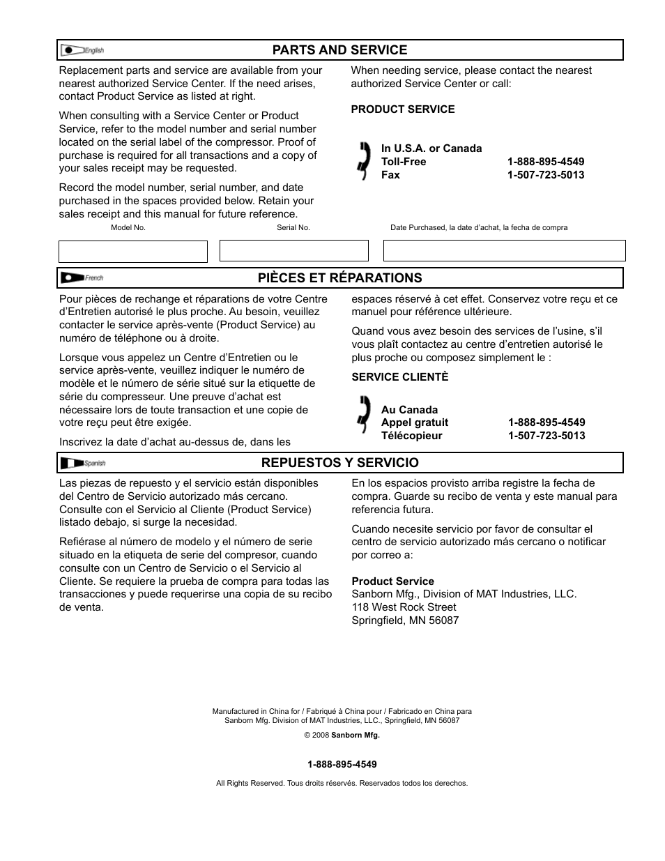 Powermate VNF1080620 User Manual | Page 20 / 20