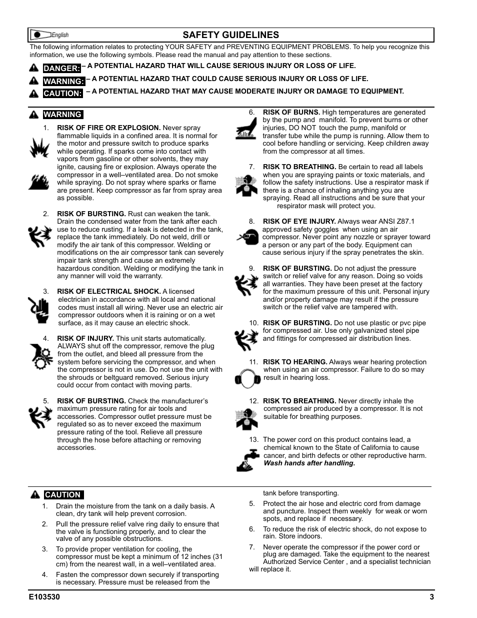 Safety guidelines | Powermate VNF1080620 User Manual | Page 3 / 20
