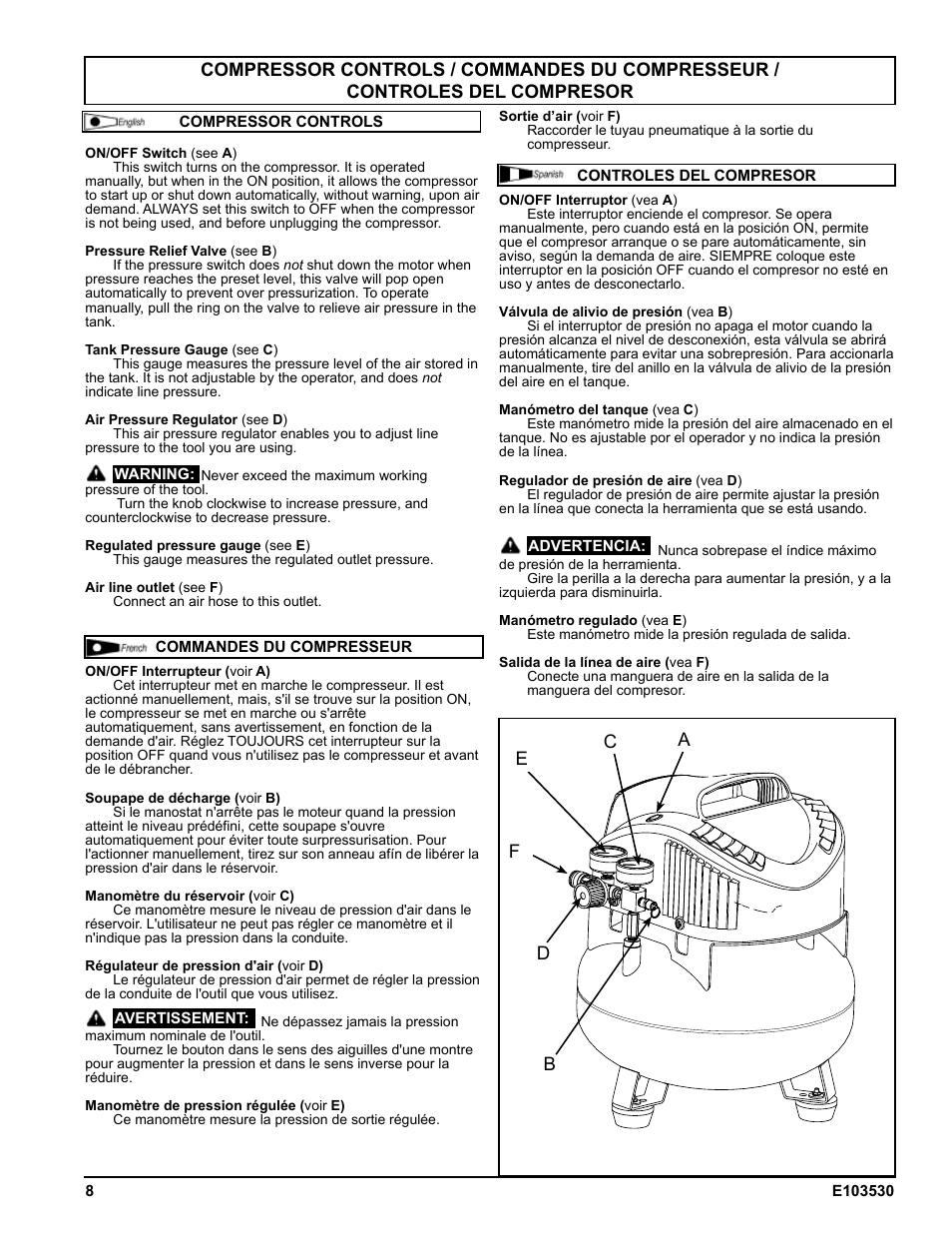 Powermate VNF1080620 User Manual | Page 8 / 20