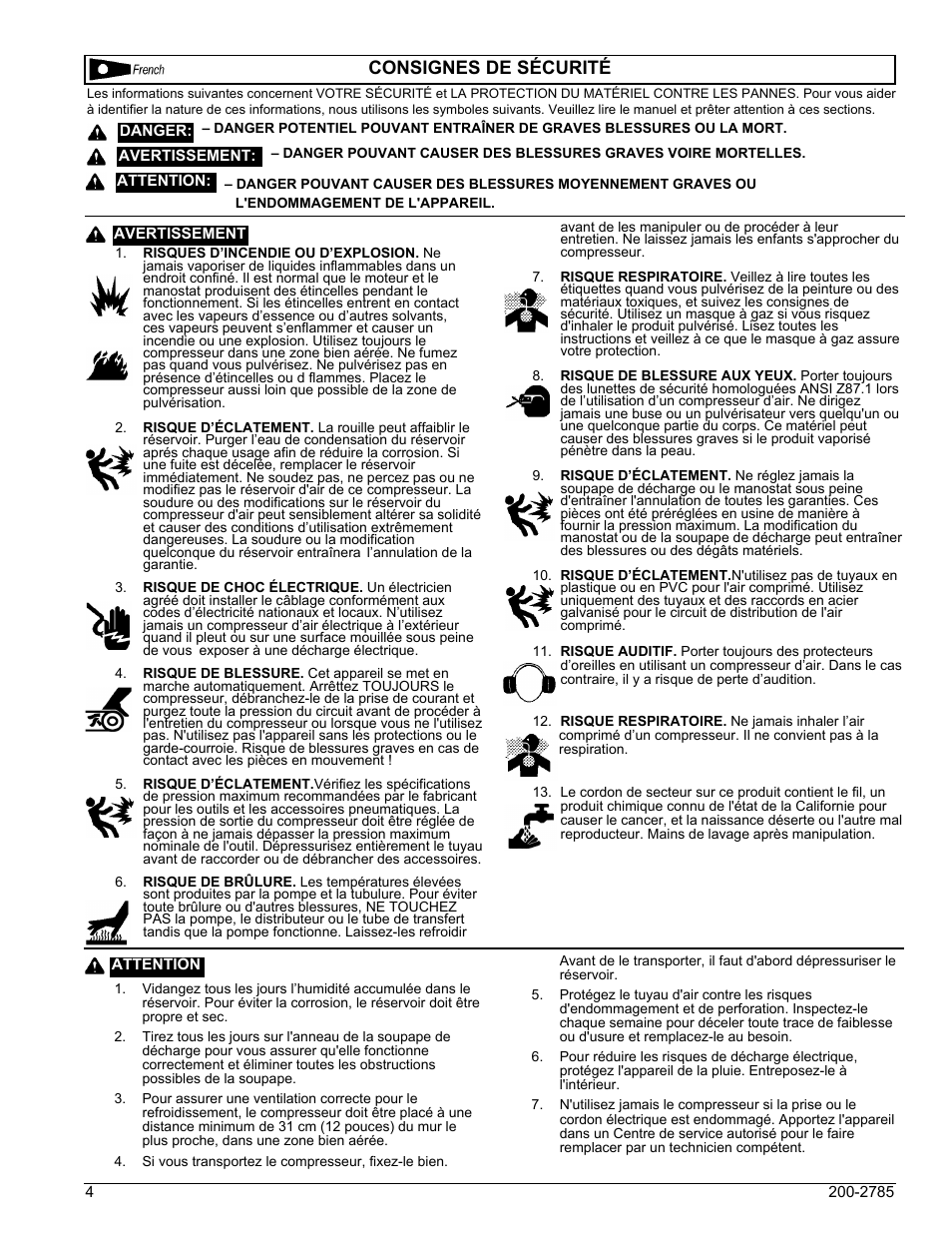 Consignes de sécurité | Powermate VNP0000101 User Manual | Page 4 / 20