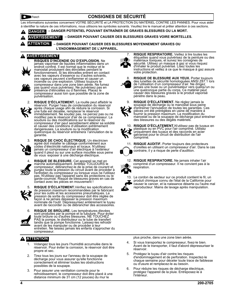Consignes de sécurité | Powermate VPF1080318 User Manual | Page 4 / 20