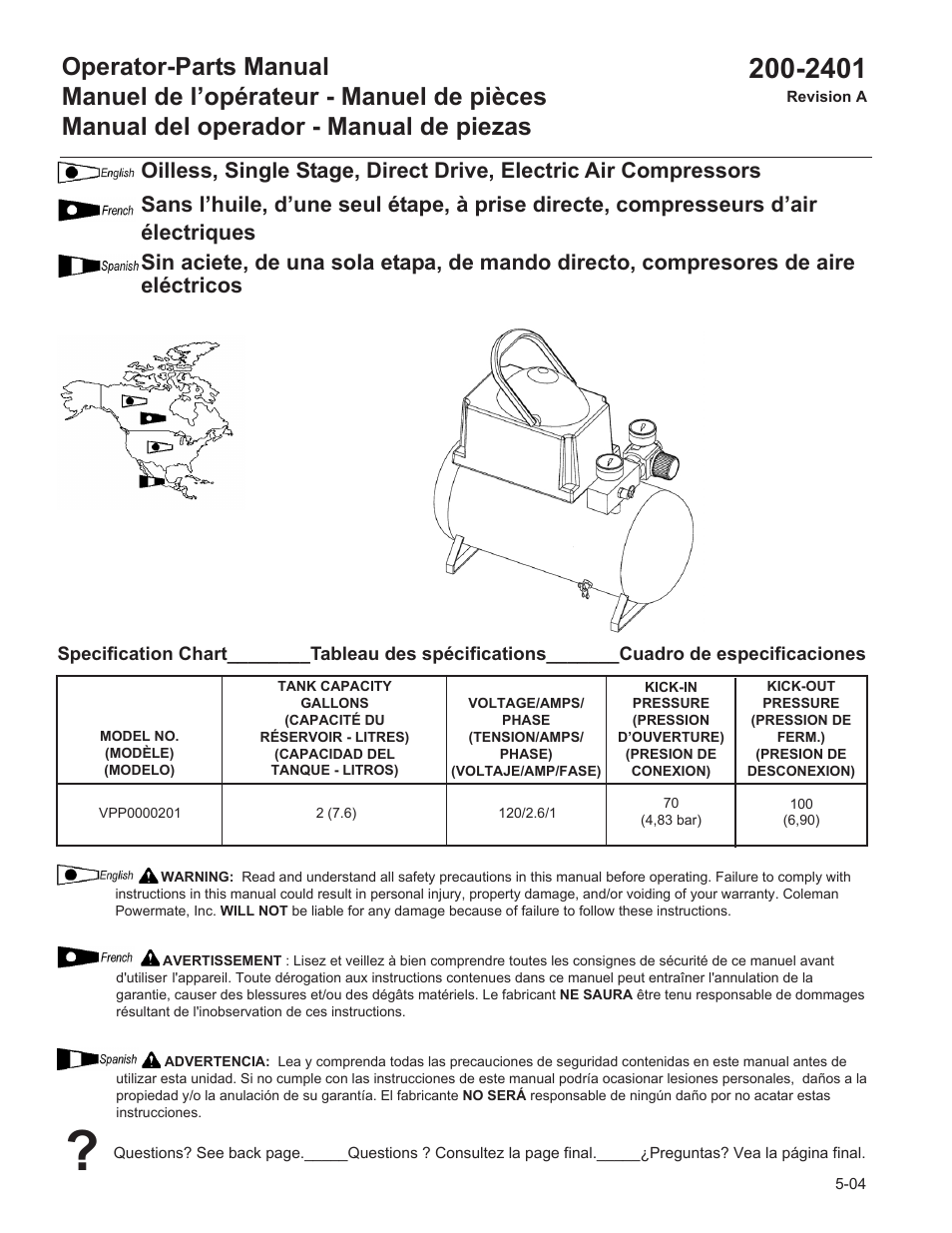 Powermate VPP0000201 User Manual | 20 pages