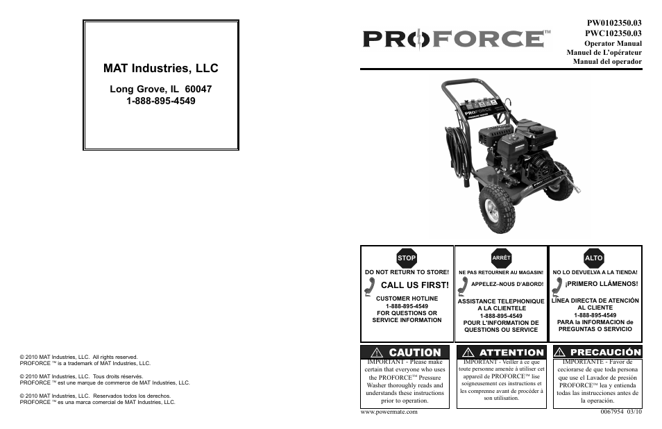 Powermate PWC102350.03 User Manual | 16 pages