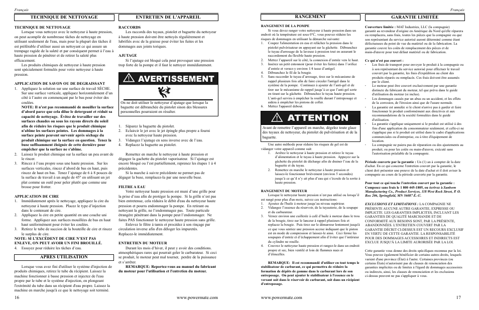Rangement | Powermate PWC102350.03 User Manual | Page 16 / 16