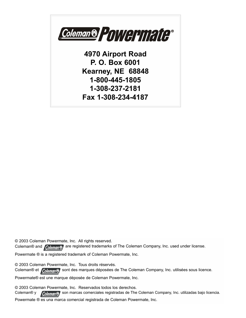 Powermate PW0923200 User Manual | Page 8 / 8