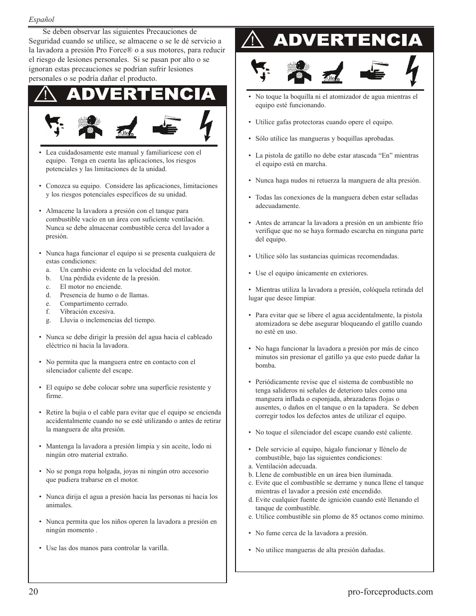 Powermate PWF0102000.03 User Manual | Page 20 / 32