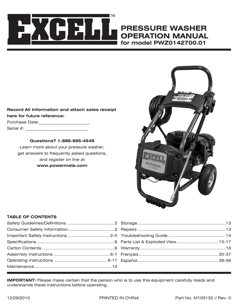 Powermate PWZ0142700.01 User Manual | 56 pages