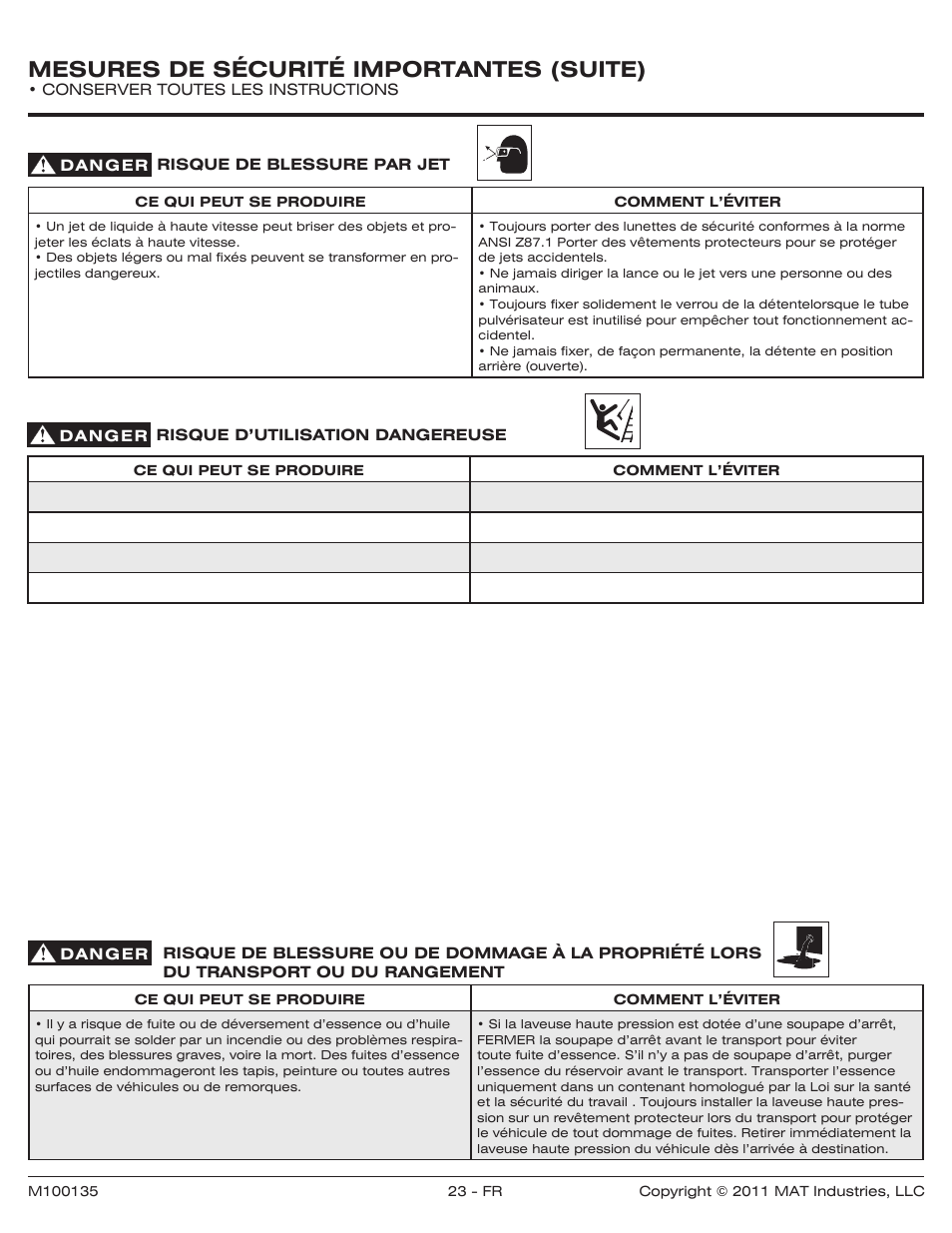 Mesures de sécurité importantes (suite) | Powermate PWZ0142700.01 User Manual | Page 23 / 56