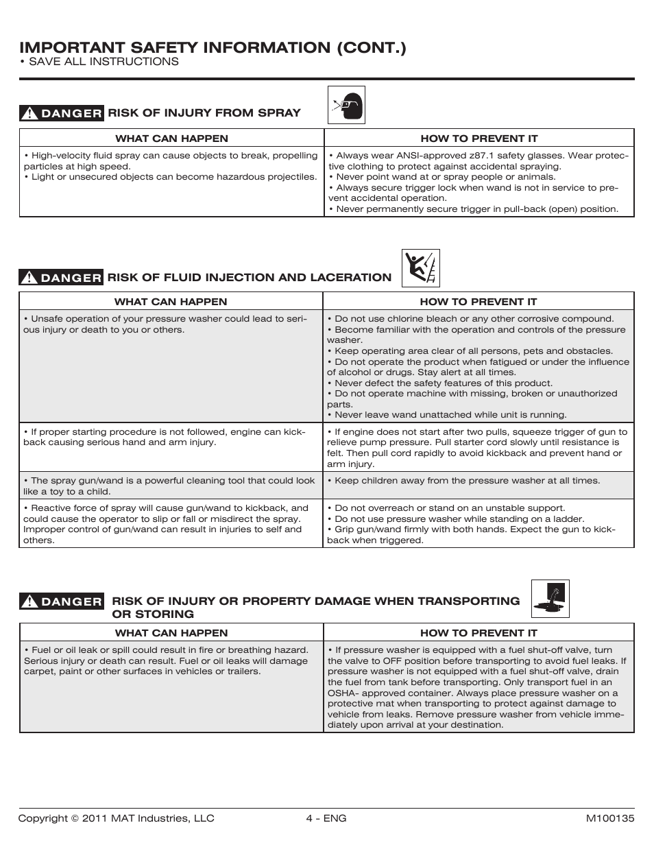 Important safety information (cont.) | Powermate PWZ0142700.01 User Manual | Page 4 / 56