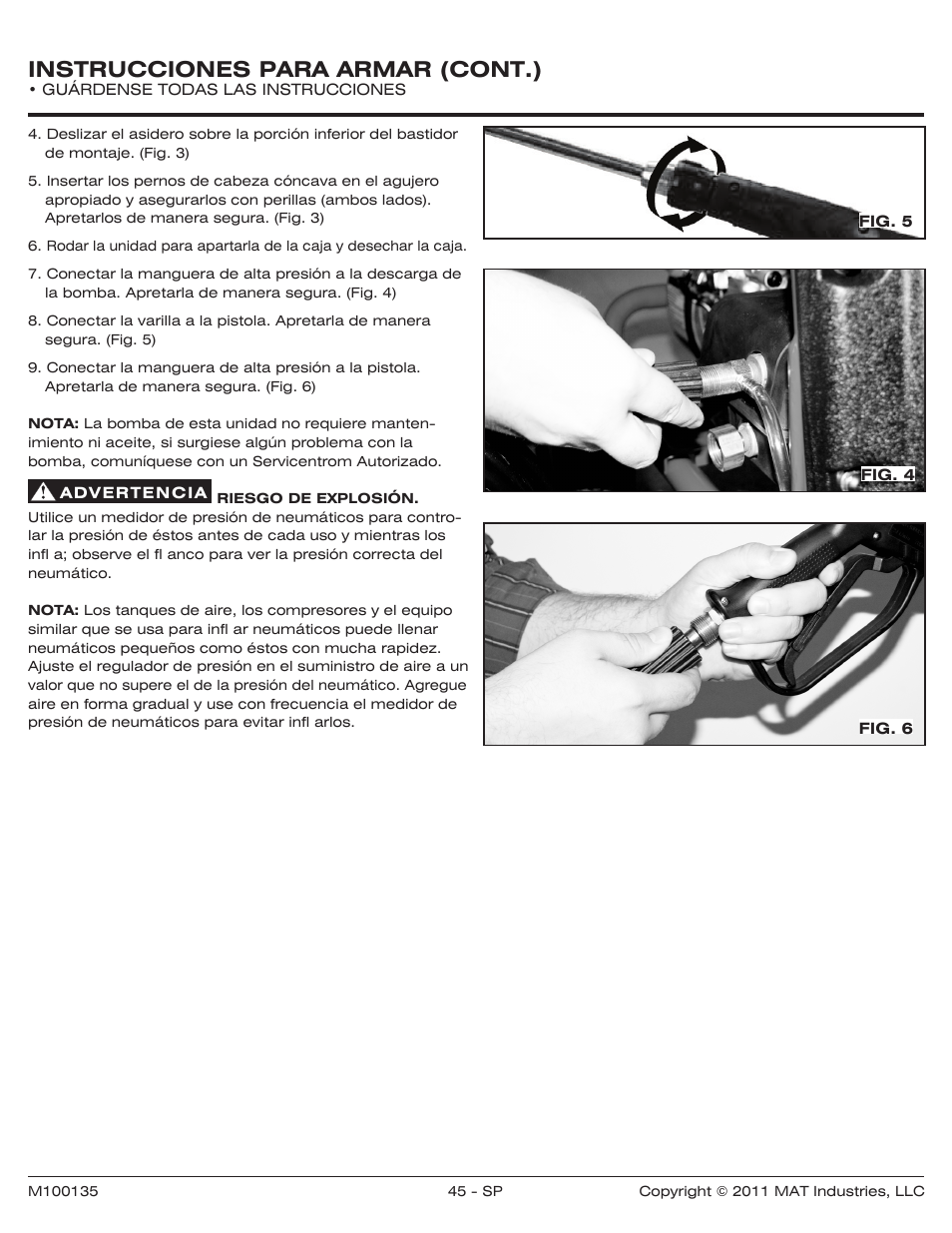 Instrucciones para armar (cont.) | Powermate PWZ0142700.01 User Manual | Page 45 / 56