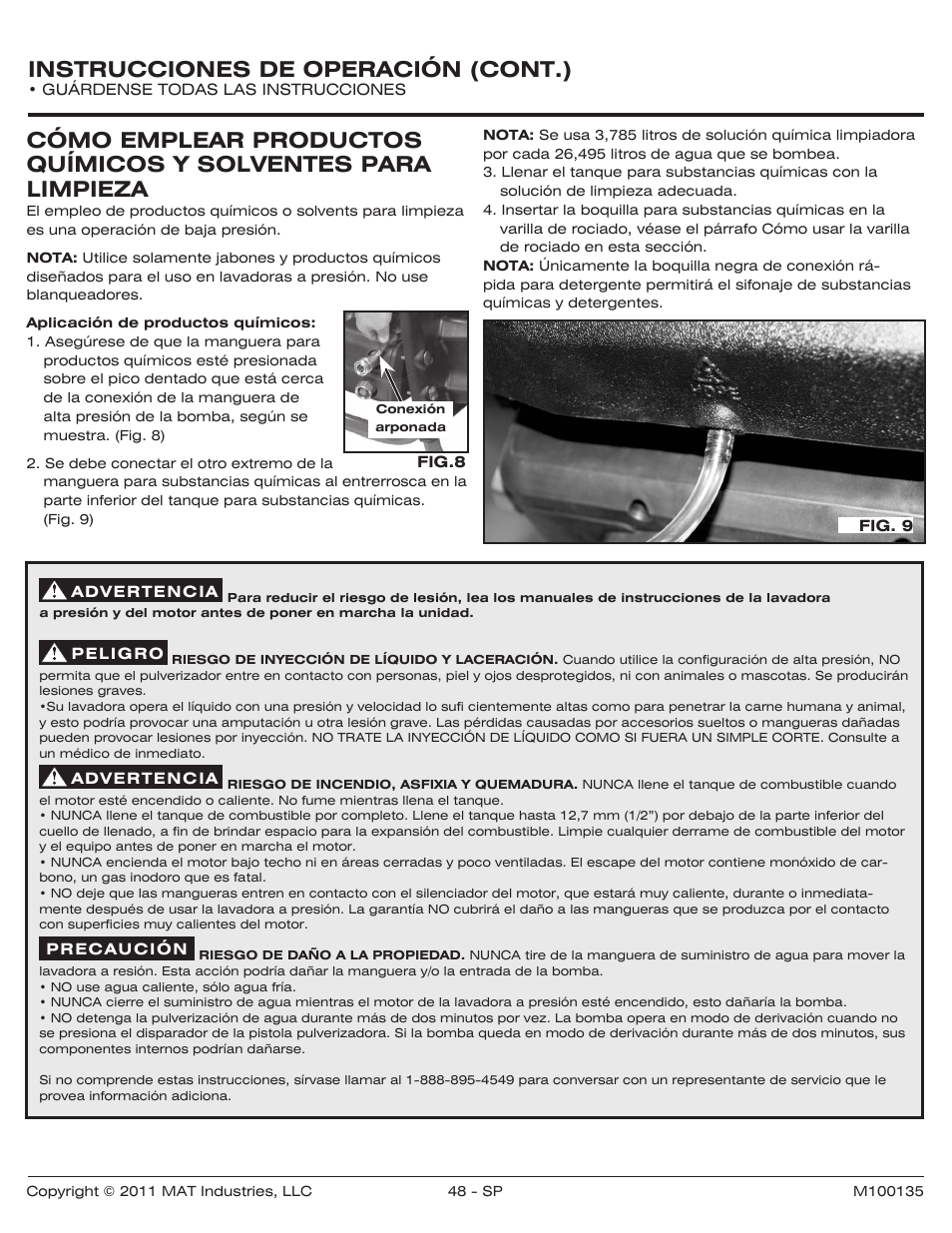 Instrucciones de operación (cont.) | Powermate PWZ0142700.01 User Manual | Page 48 / 56
