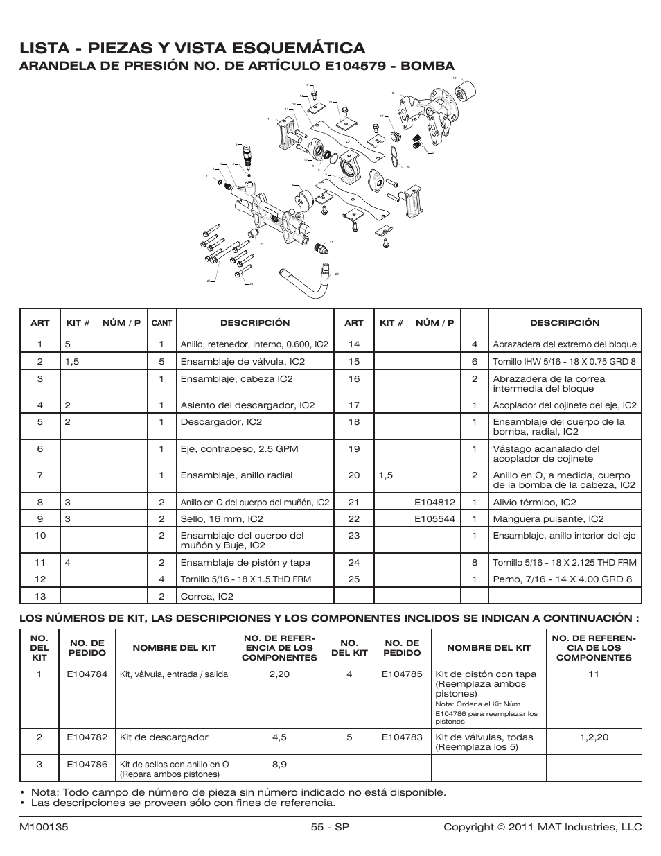 Lista - piezas y vista esquemática | Powermate PWZ0142700.01 User Manual | Page 55 / 56