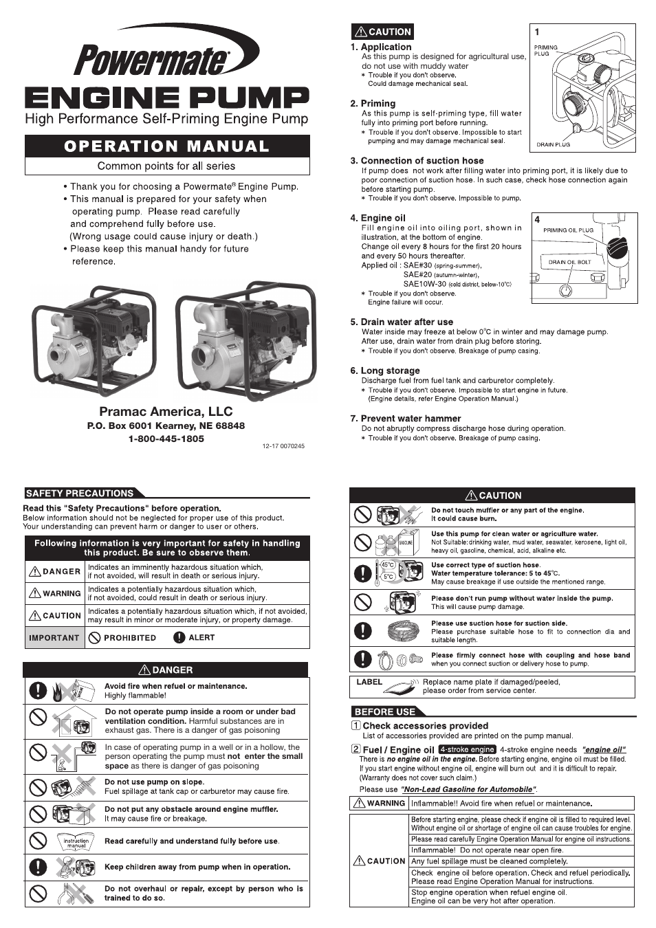 Powermate PP0100365 User Manual | 4 pages