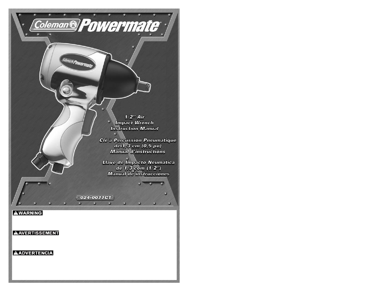 Powermate 024-0077CT User Manual | 16 pages