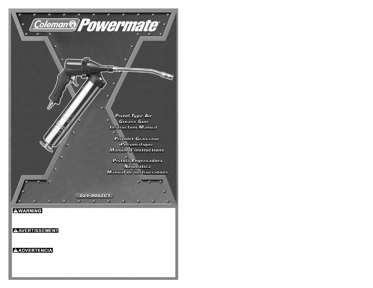 Powermate 024-0082CT User Manual | 16 pages
