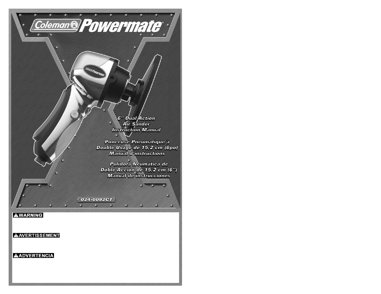 Powermate 024-0092CT User Manual | 16 pages
