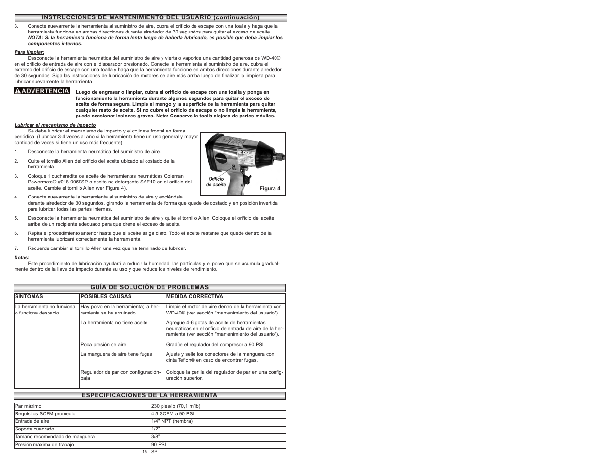 Powermate 024-0125SP User Manual | Page 15 / 32