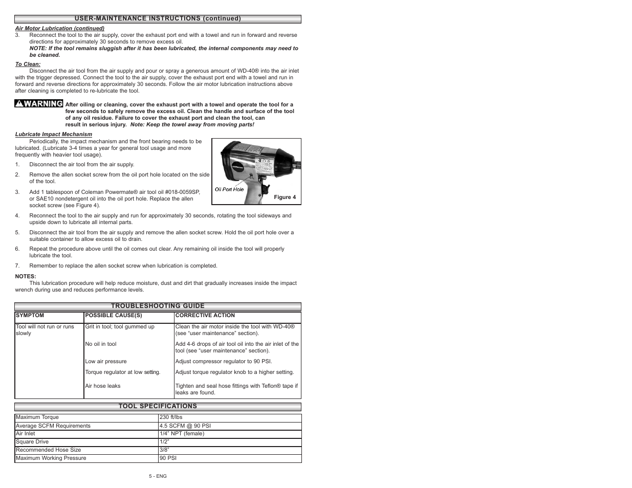 Powermate 024-0125SP User Manual | Page 5 / 32