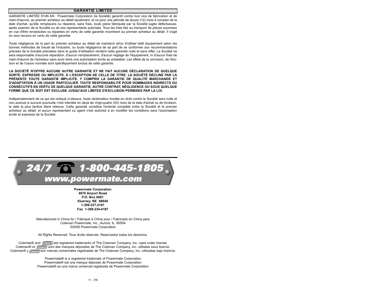 Powermate 024-0132CT User Manual | Page 11 / 16