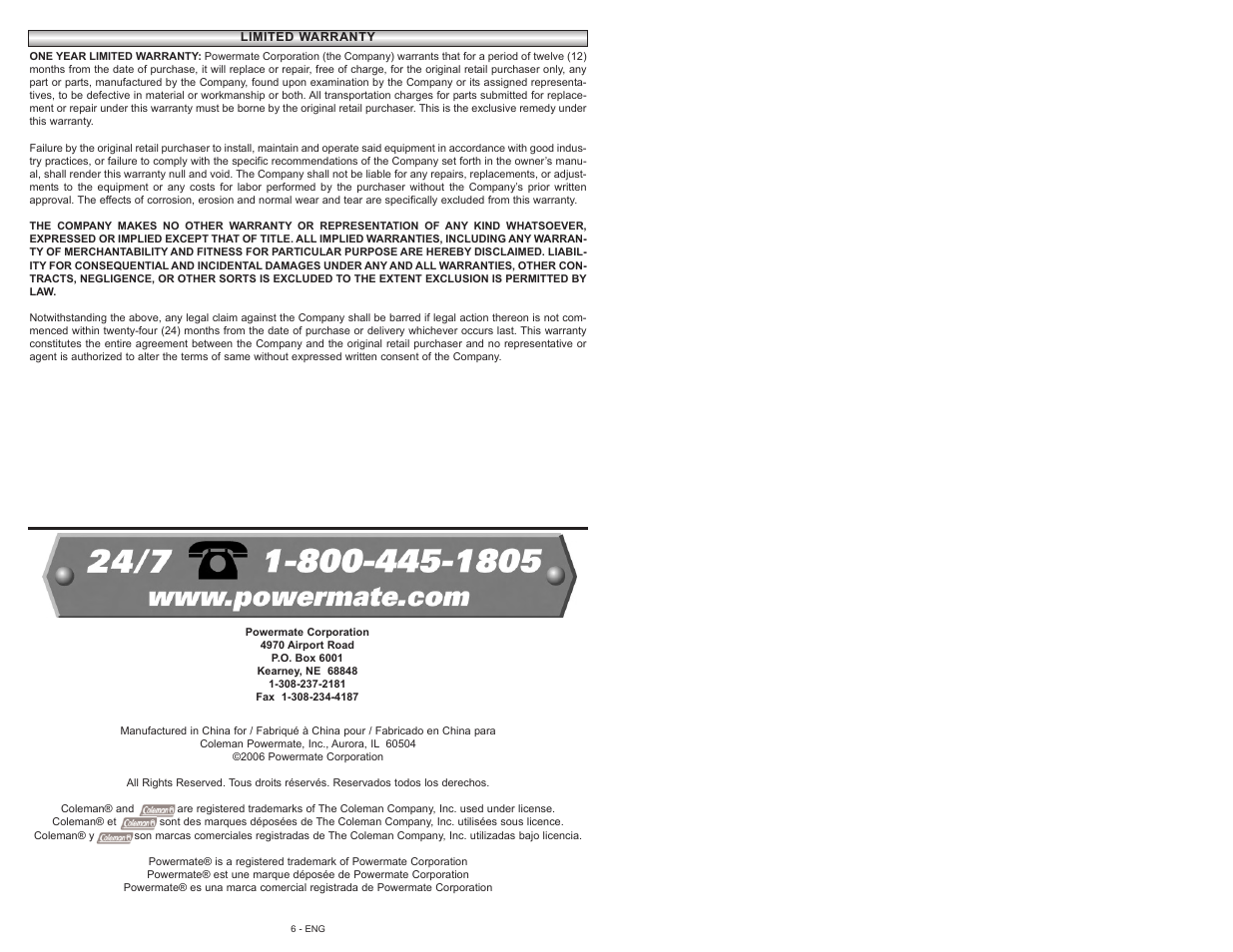 Powermate 024-0155CT User Manual | Page 22 / 64
