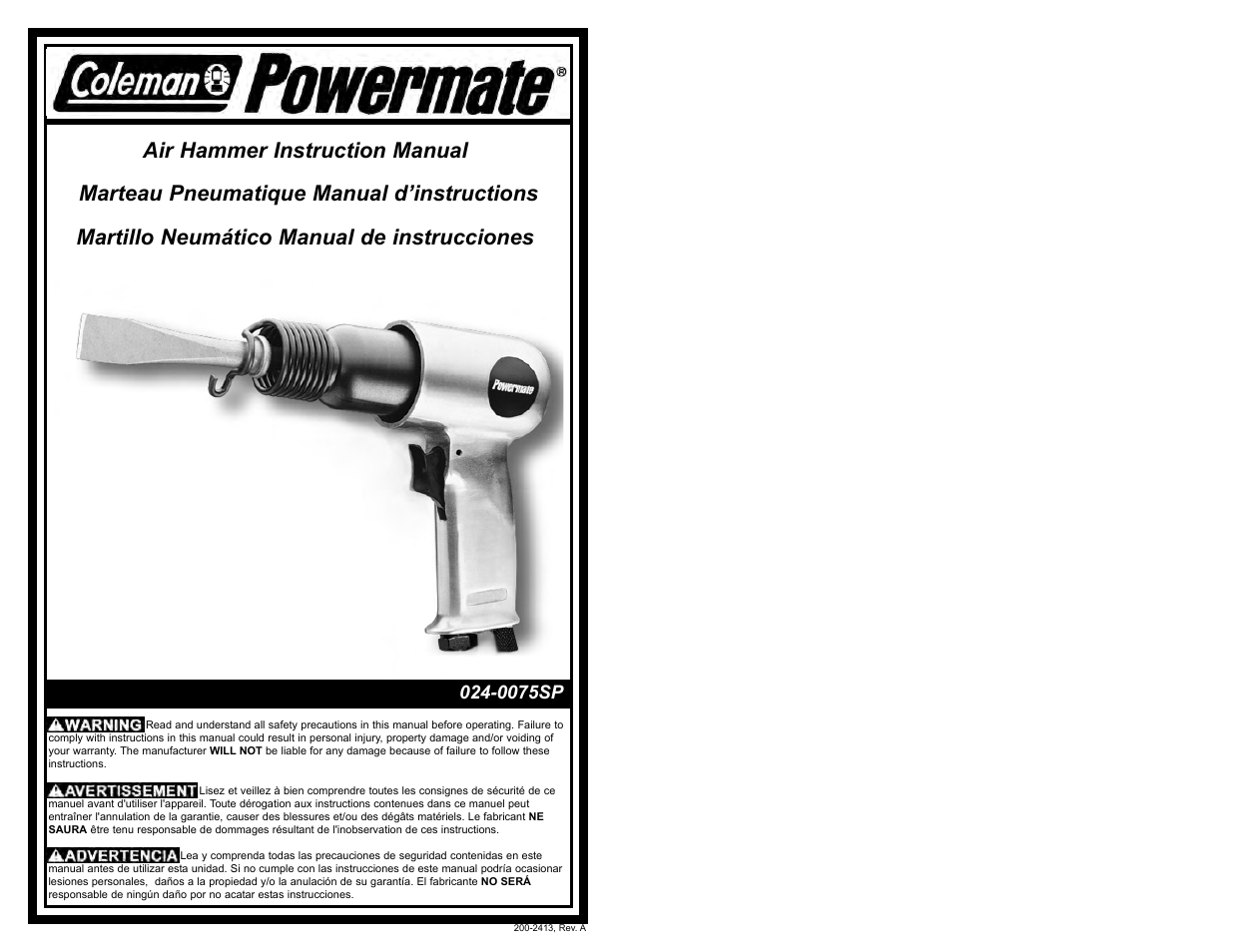 Powermate 024-0169SP User Manual | 48 pages