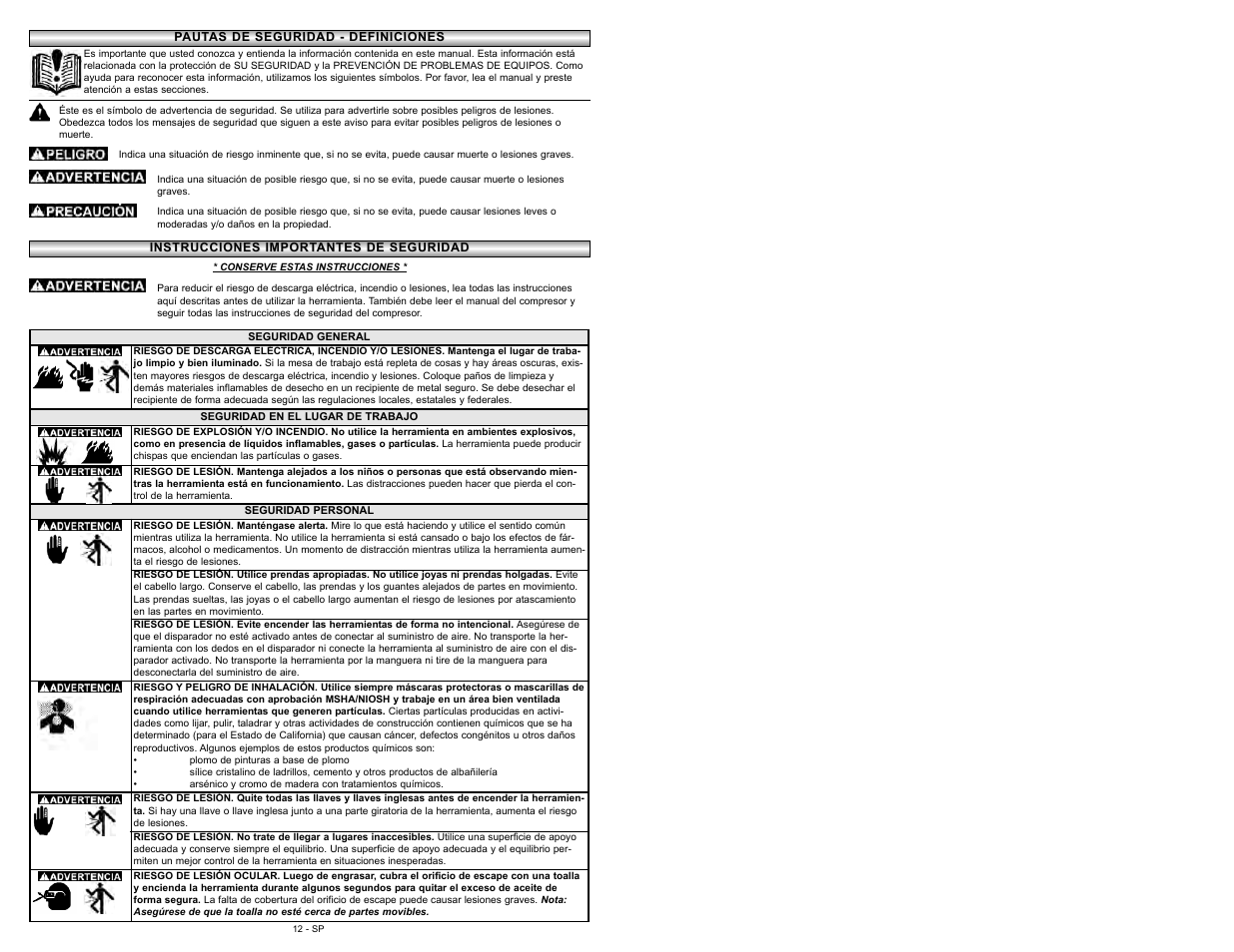 Powermate 024-0169SP User Manual | Page 12 / 48