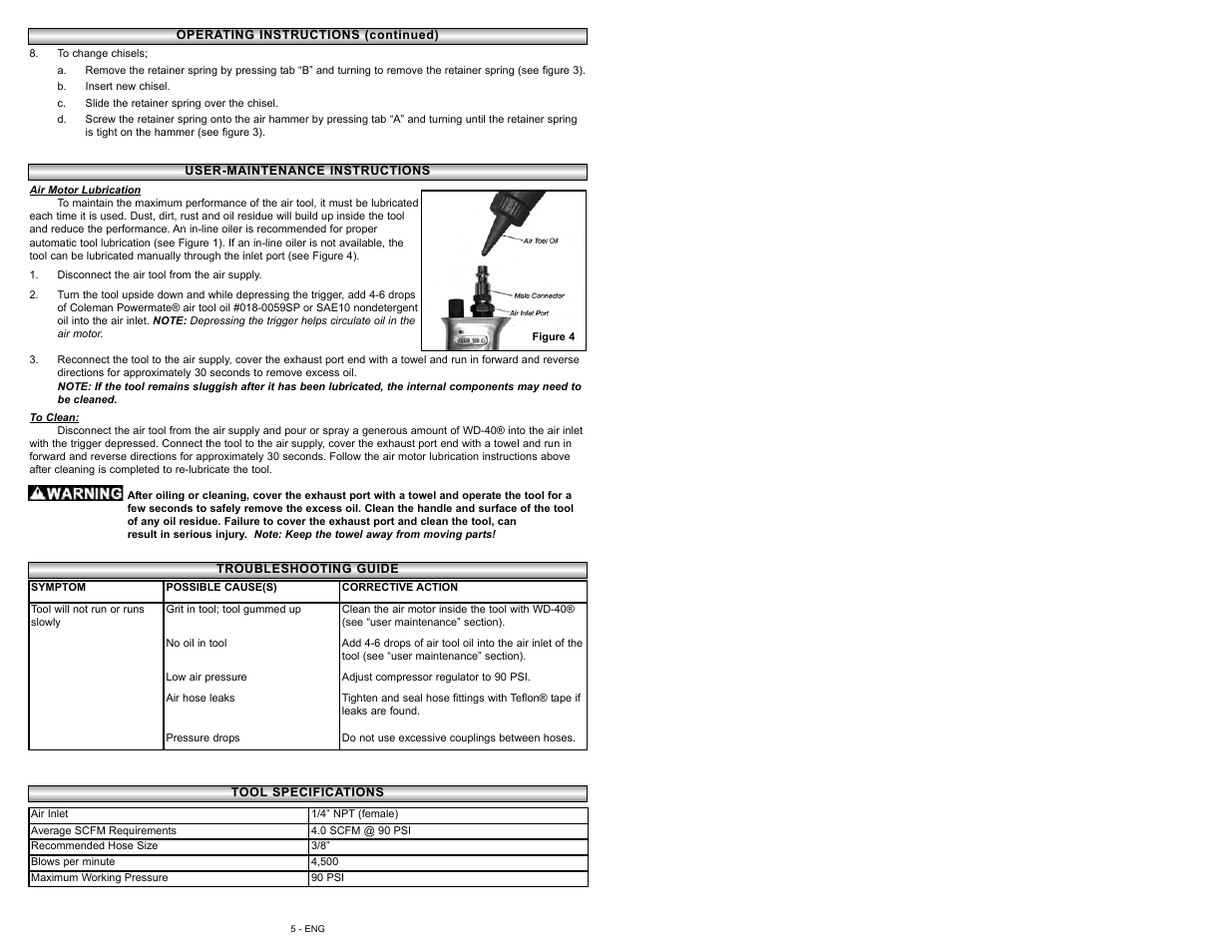 Powermate 024-0169SP User Manual | Page 5 / 48
