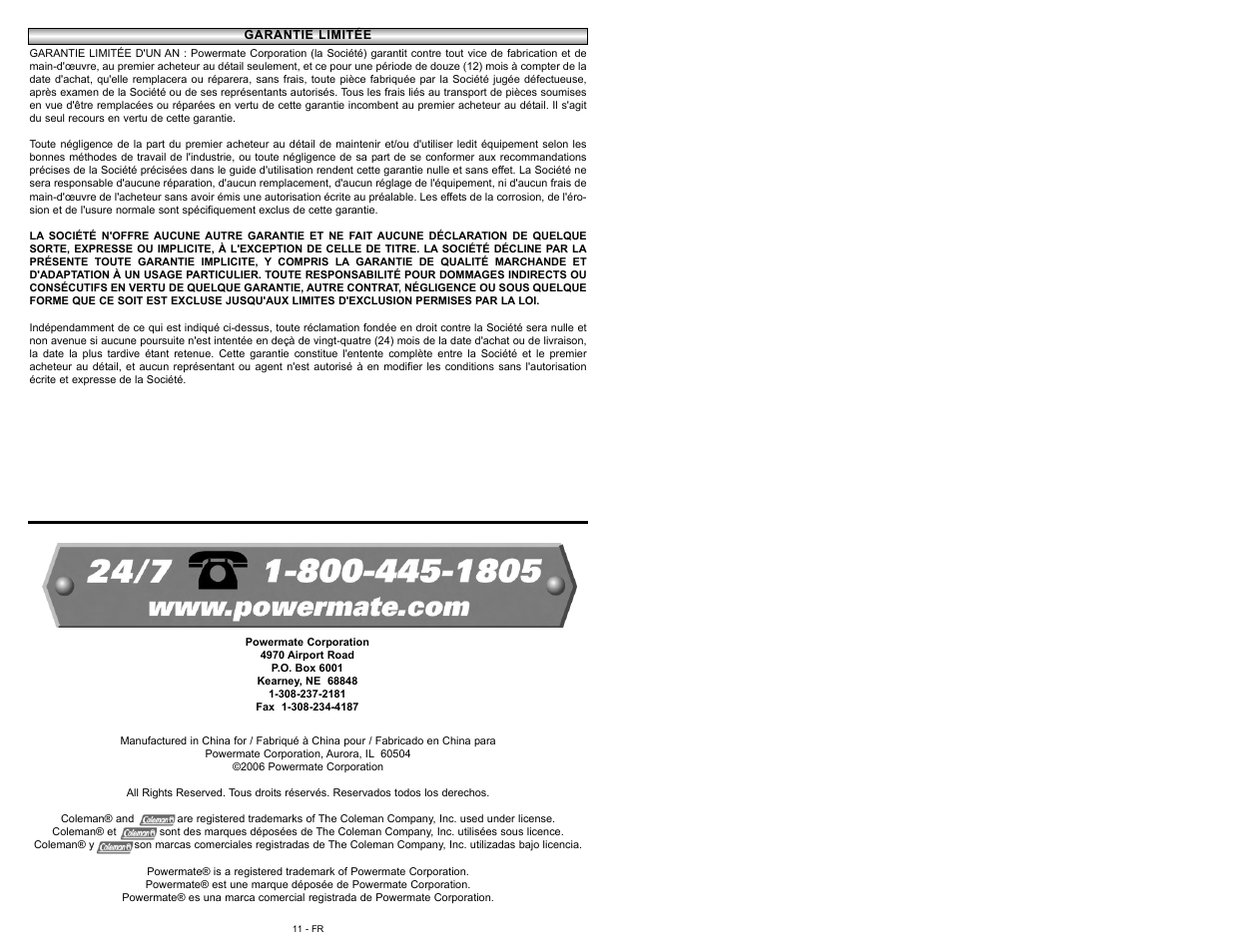Powermate 024-0181CT User Manual | Page 11 / 16