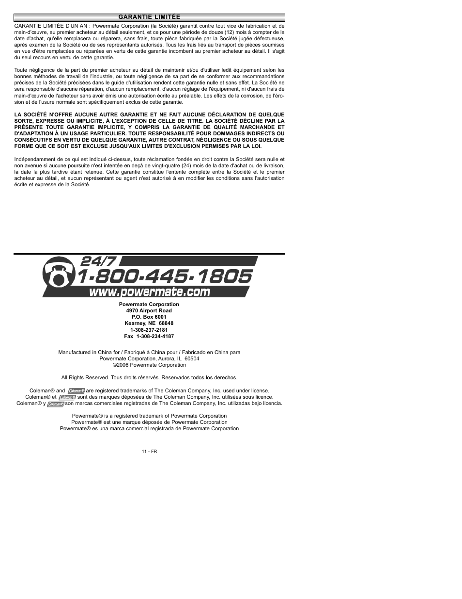 Powermate P024-0098SP User Manual | Page 11 / 16