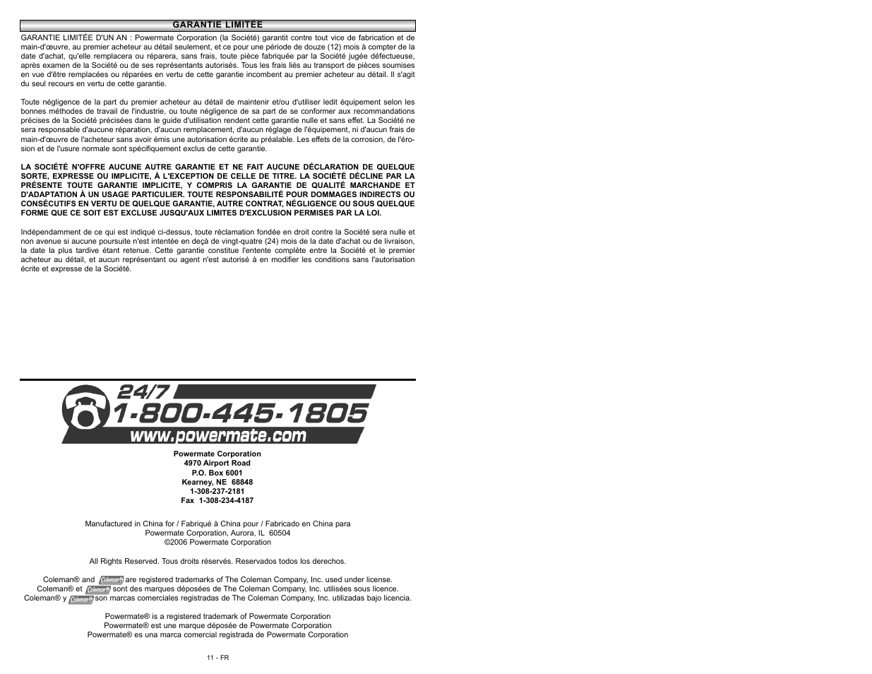 Powermate P024-0104SP User Manual | Page 11 / 16