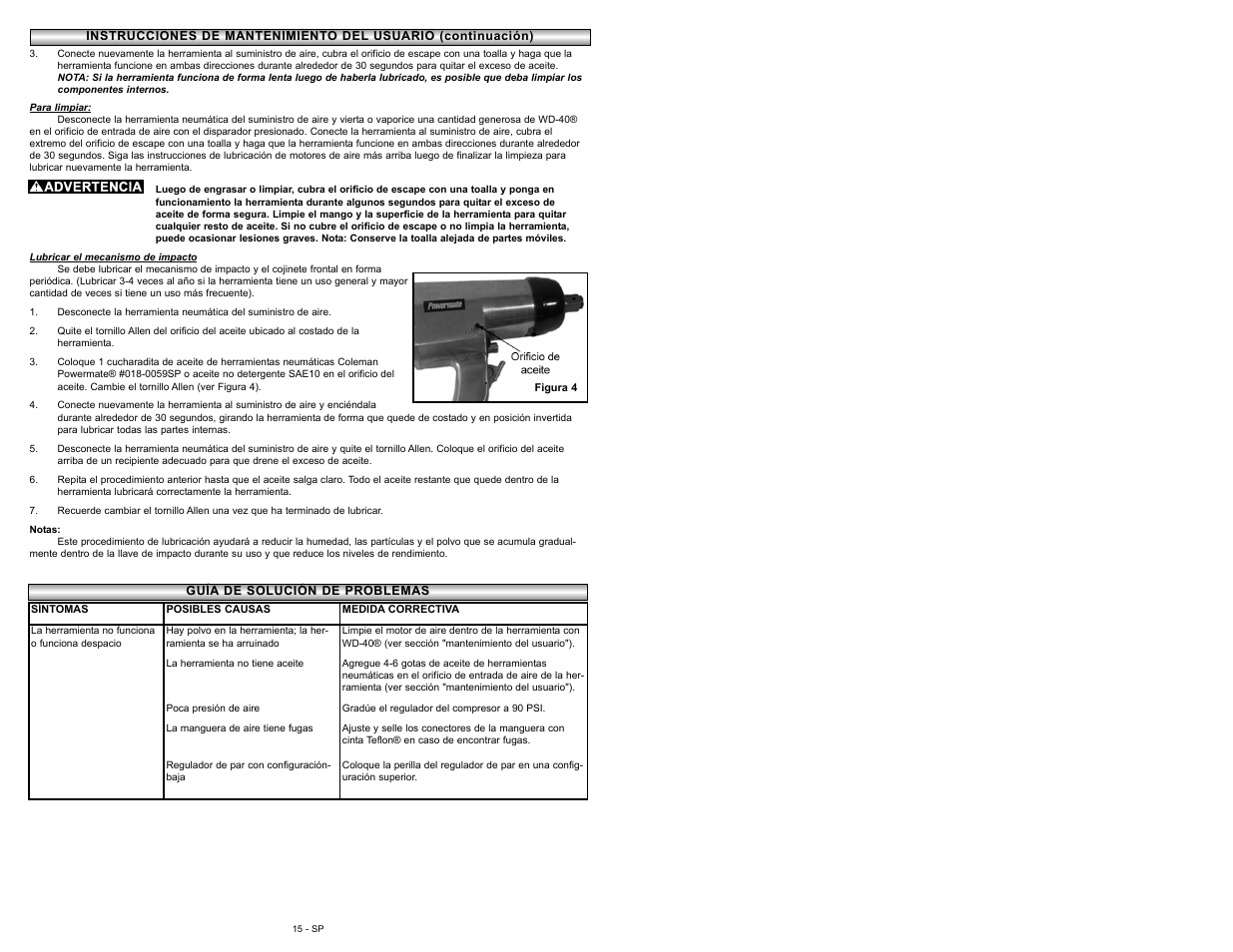 Powermate P024-0111SP User Manual | Page 15 / 16