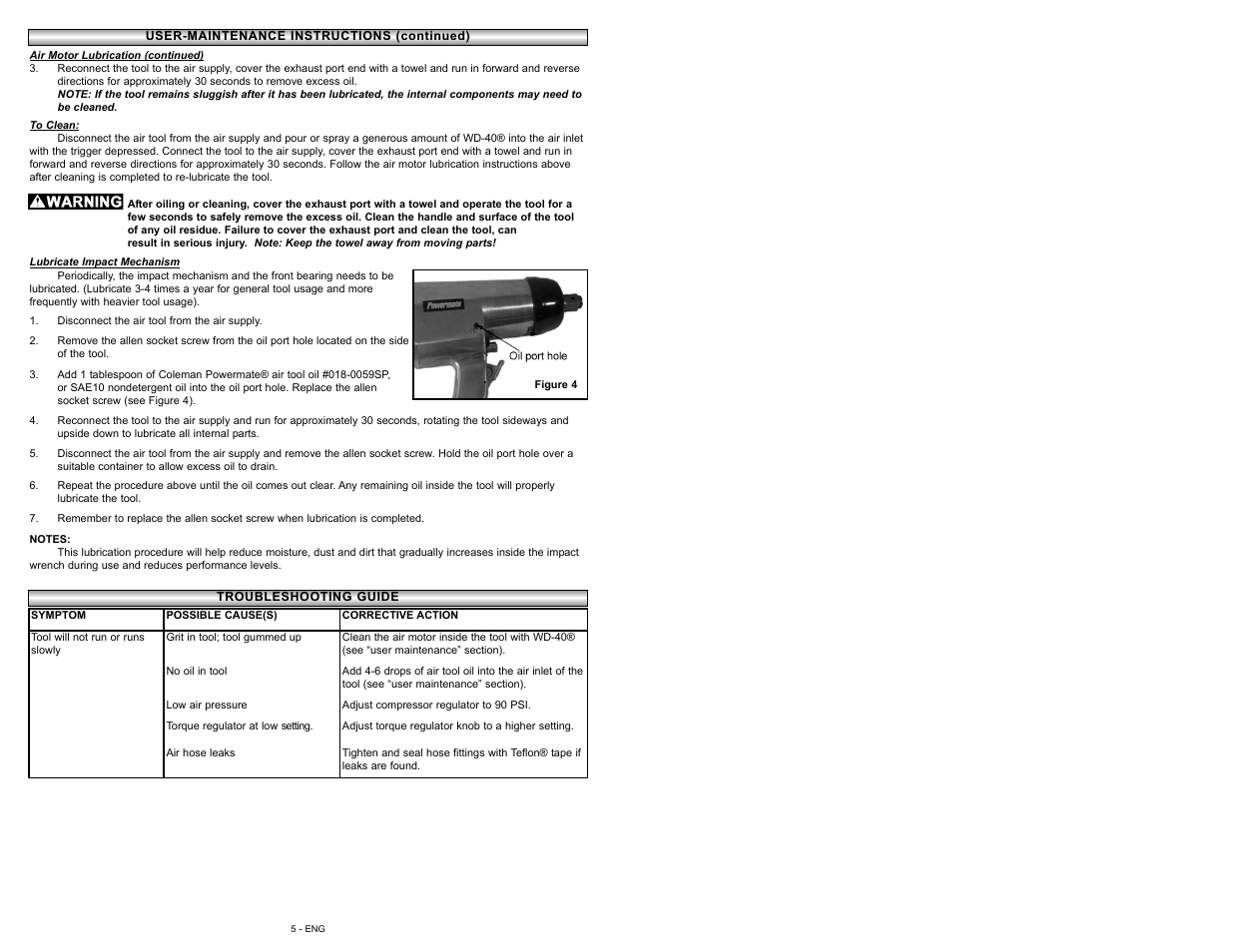 Powermate P024-0111SP User Manual | Page 5 / 16