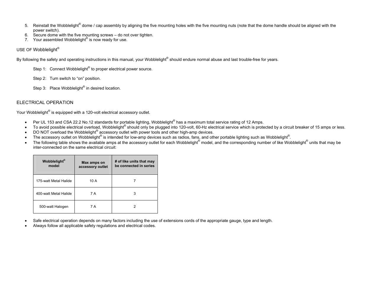Probuilt Professional Lighting Wobblelight User Manual | Page 5 / 7