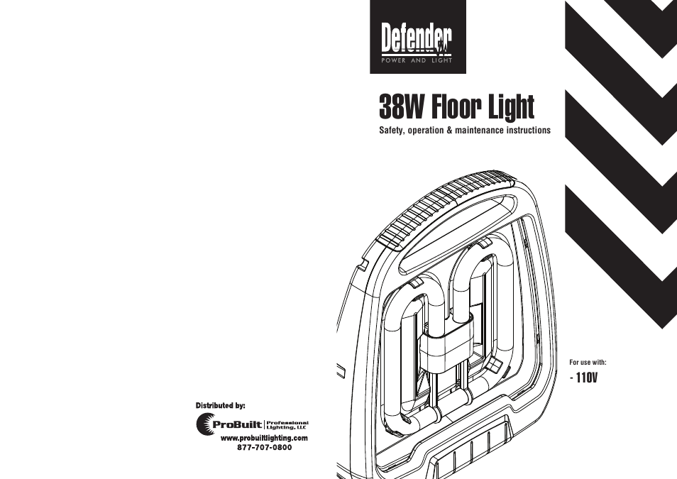 Probuilt Professional Lighting Fluorescent Floor Light 38W User Manual | 2 pages