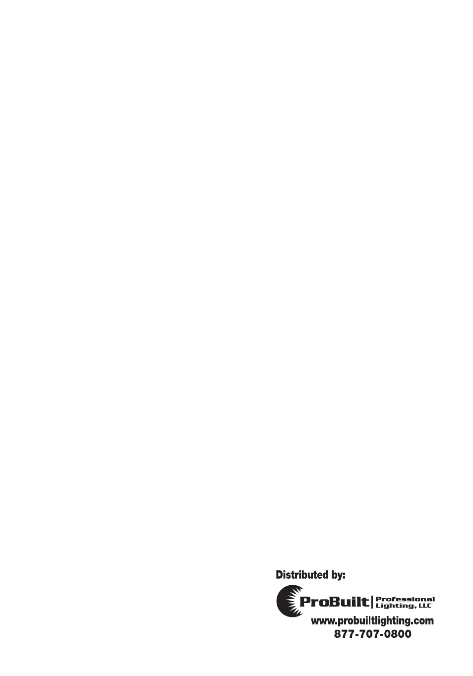 Probuilt Professional Lighting ECO Uplight User Manual | Page 8 / 8