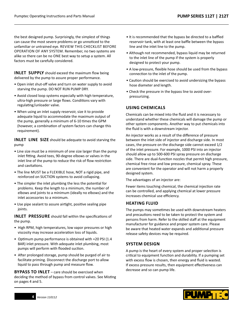Pumptec 212T SERIES User Manual | Page 4 / 11
