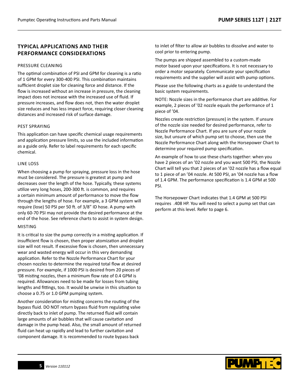 Pumptec 212T SERIES User Manual | Page 5 / 11