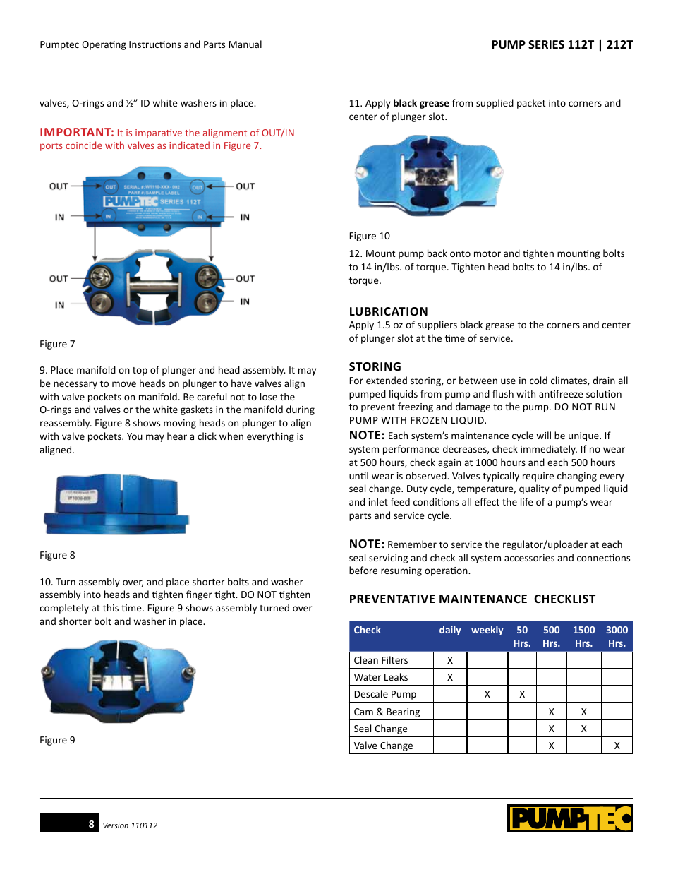 Pumptec 212T SERIES User Manual | Page 8 / 11