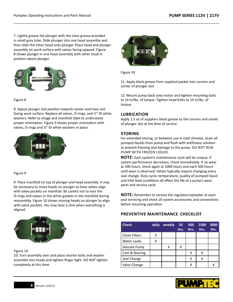 Pumptec 217V SERIES User Manual | Page 8 / 11