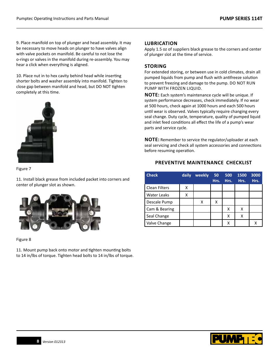 Pumptec 114T SERIES User Manual | Page 8 / 11