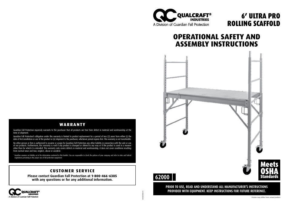 Qualcraft UltraPro Steel Mobile Scaffold User Manual | 2 pages