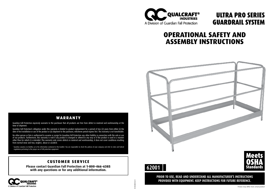 Qualcraft UltraPro Steel Guardrail System User Manual | 2 pages