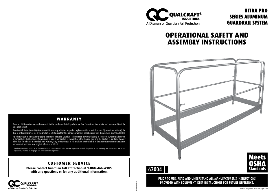 Qualcraft UltraPro Aluminum Guardrail System User Manual | 2 pages