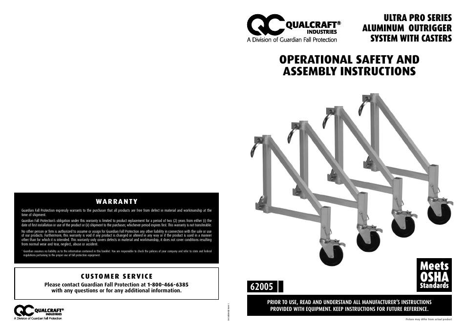 Qualcraft UltraPro Aluminum Outrigger System User Manual | 2 pages