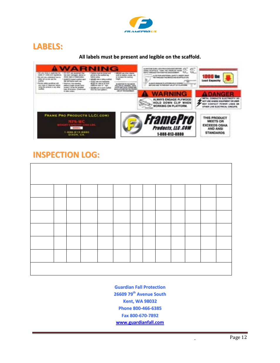 Qualcraft Clone Universal Rolling Scaffold User Manual | Page 12 / 12