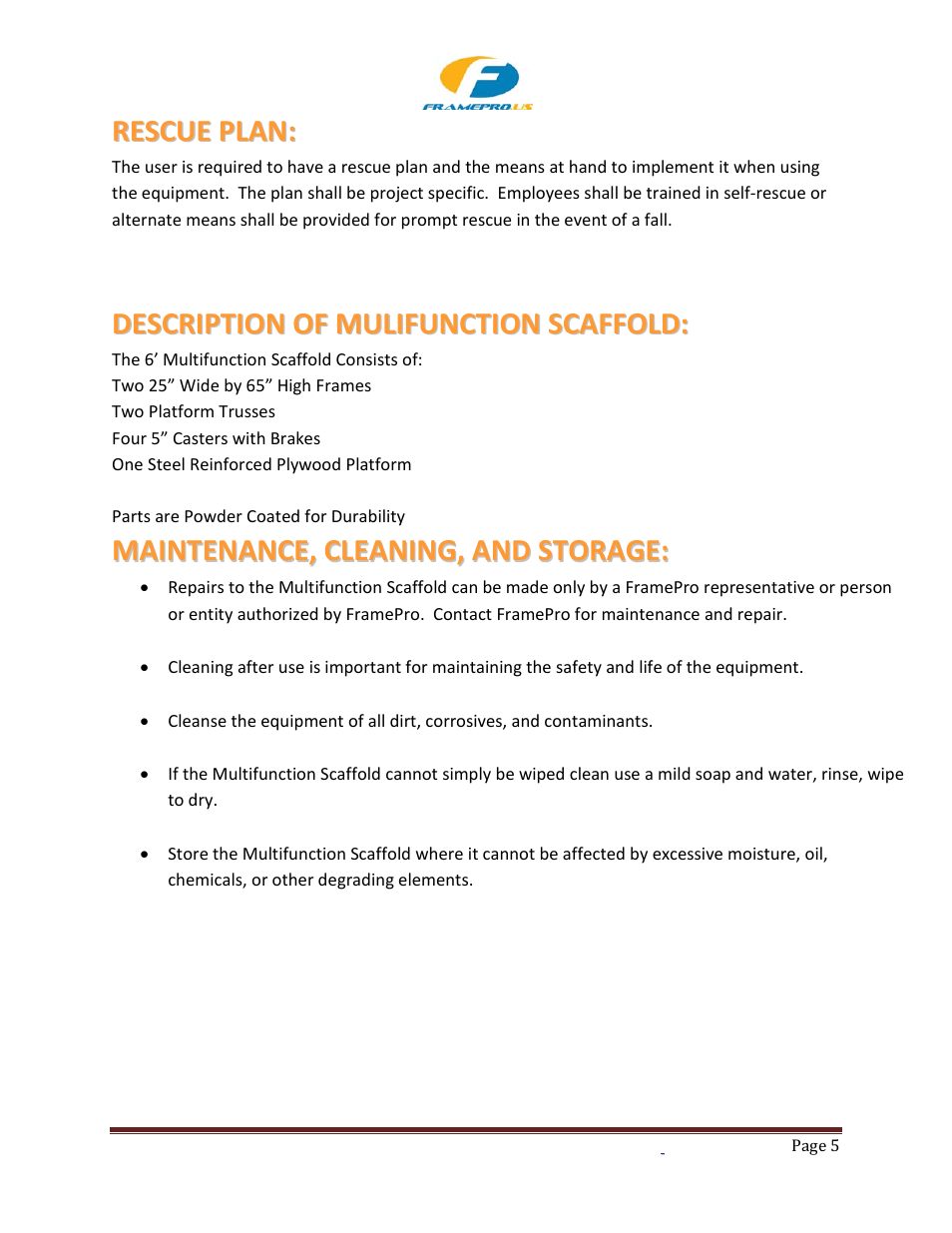 Qualcraft Clone Universal Rolling Scaffold User Manual | Page 5 / 12