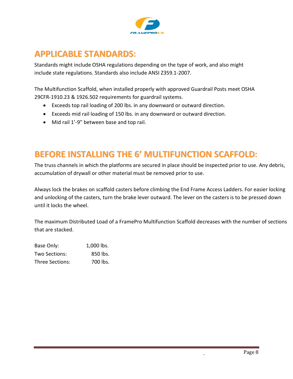 Qualcraft Clone Universal Rolling Scaffold User Manual | Page 8 / 12