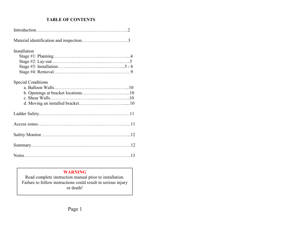 Page 1 | Qualcraft End Rail User Manual | Page 2 / 14