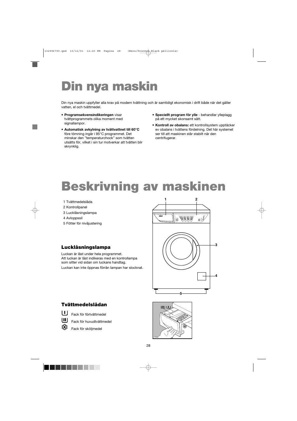 Din nya maskin beskrivning av maskinen | Zanussi FE 1014 N User Manual | Page 28 / 92