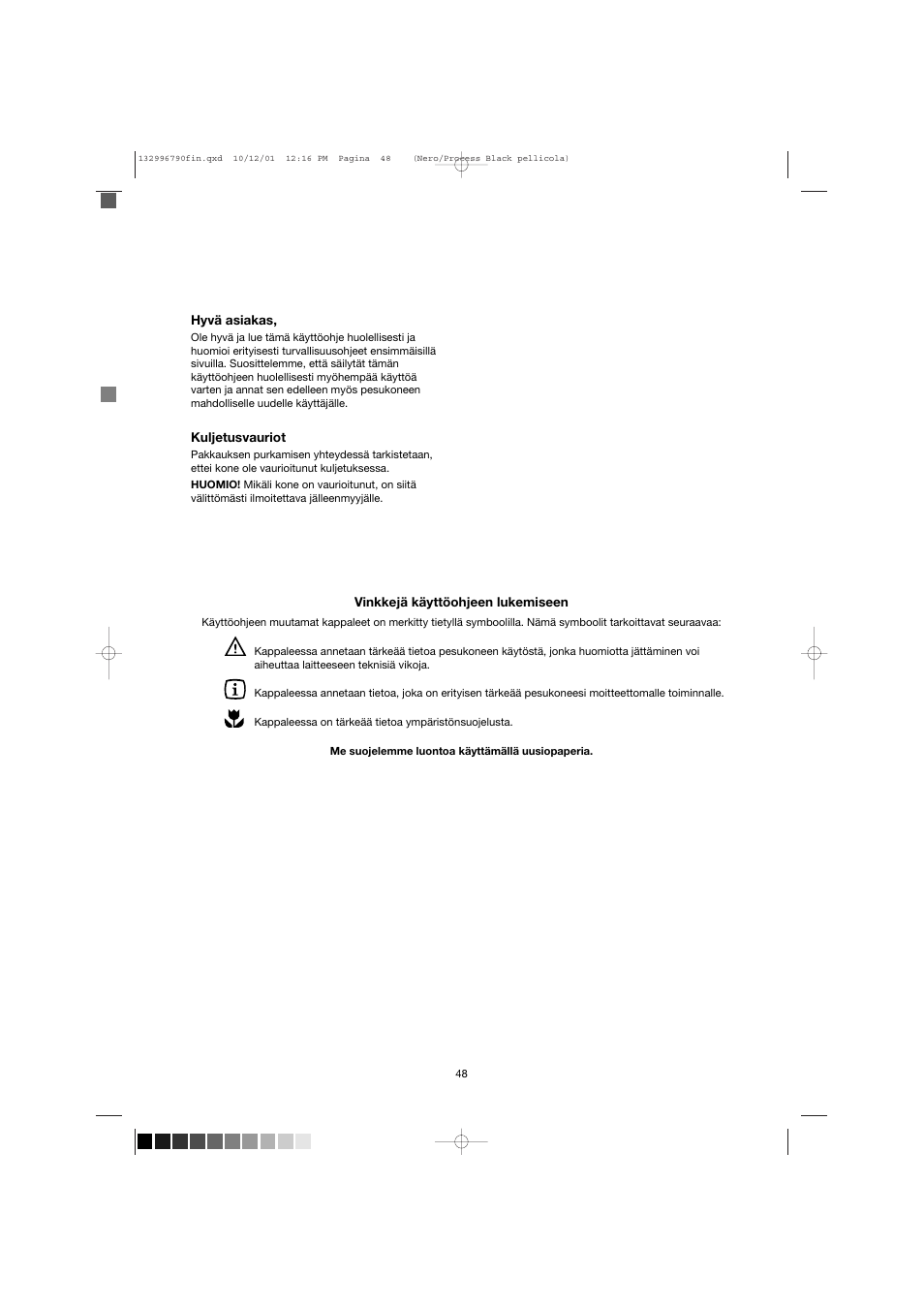 Zanussi FE 1014 N User Manual | Page 48 / 92